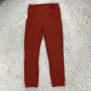 Lululemon Time To Sweat Crop *23" Stride Emboss Cayenne
